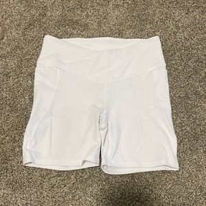 Fabletics White Biker Shorts